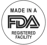 Made in an FDA registered facility badge